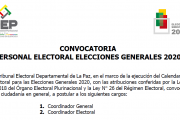 CONVOCATORIA PARA PERSONAL ELECTORAL