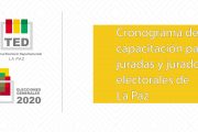 Cronograma de capacitación  para juradas y jurados  electorales de La Paz